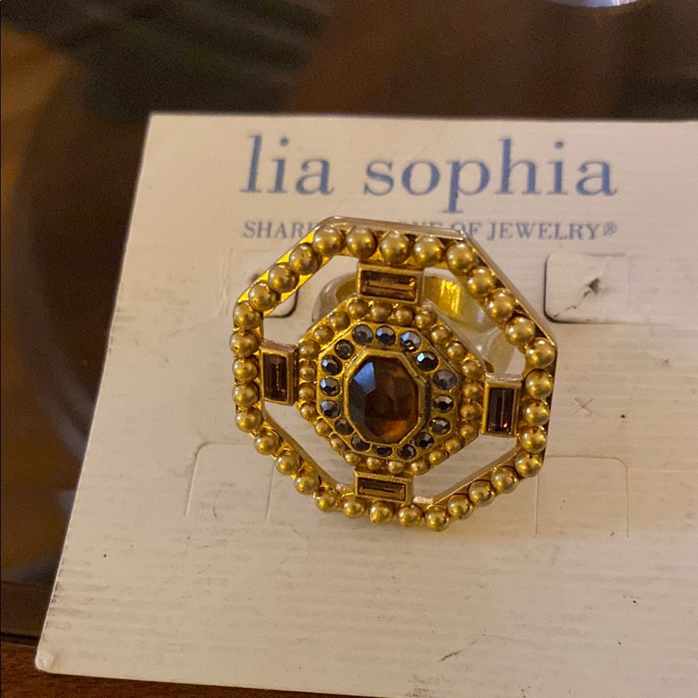 Lia Sophia Gold Statement Ring